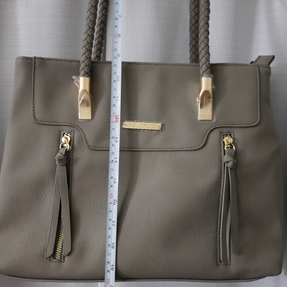 Ivy London Gray Medium Zippered Bag Purse - Picture 4 of 16